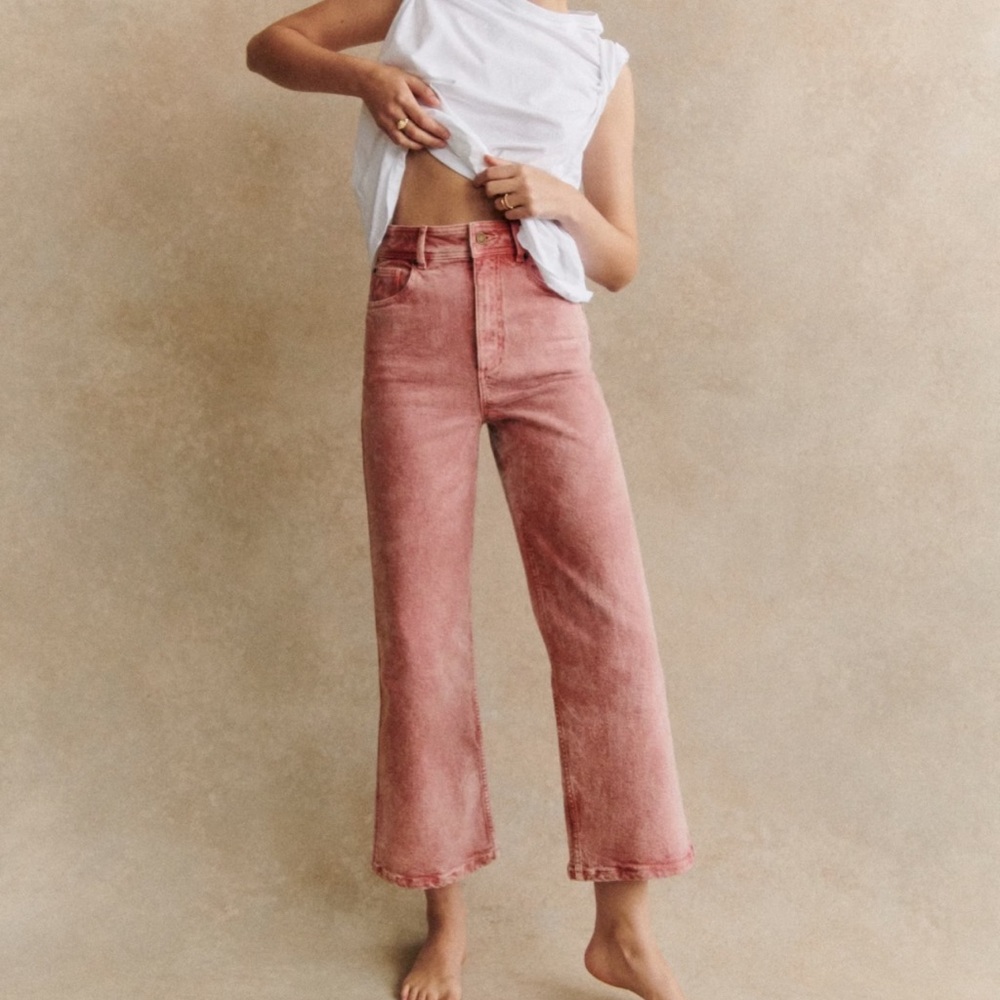 Sezane Pink Ankle & Cropped Jeans
